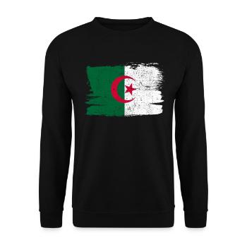 Algeria Flag Bandiera Peace Vintage - Unisex Sweatshirt - black - Front - Alina (178cm) & Michal (187cm)