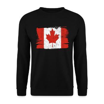 Canada Bandiera Flag Peace Vintage - Unisex Sweatshirt - black - Front - Alina (178cm) & Michal (187cm)