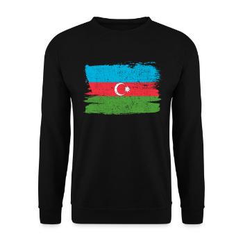 Azerbaijan Bandiera Azerbaigian Flag Peace Vintage - Unisex Sweatshirt - black - Front - Alina (178cm) & Michal (187cm)