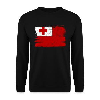 Tonga Bandiera Drapeau Paix Vintage - Sweat-shirt Unisexe - noir - Devant - Alina (178cm) & Michal (187cm)