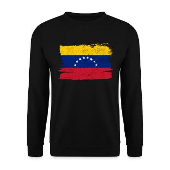 Venezuela Flag Flag Peace Vintage - Unisex Sweatshirt - black - Front - Alina (178cm) & Michal (187cm)