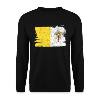 Vatican City Bandiera Vaticano Flag Peace Vintage - Unisex Sweatshirt - black - Front - Alina (178cm) & Michal (187cm)
