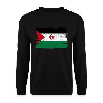 Western Sahara Bandiera Flag Peace Vintage - Unisex Sweatshirt - black - Front - Alina (178cm) & Michal (187cm)