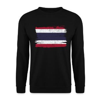 Thailand Flagge Flagge Frieden Vintage - Unisex Pullover - Schwarz - Vorne - Alina (178cm) & Michal (187cm)