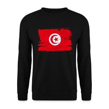Tunisia Bandiera Flag Peace Vintage - Unisex Sweatshirt - black - Front - Alina (178cm) & Michal (187cm)