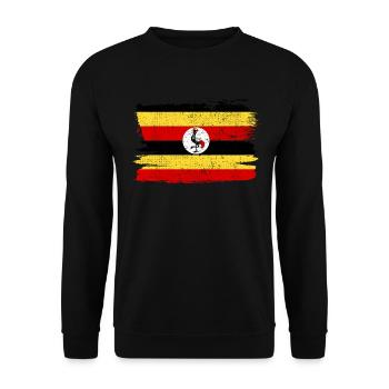 Uganda Bandiera Flag Peace Vintage - Unisex Sweatshirt - black - Front - Alina (178cm) & Michal (187cm)