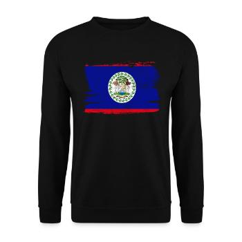 Belize Bandiera Flag Peace Vintage - Unisex Sweatshirt - black - Front - Alina (178cm) & Michal (187cm)