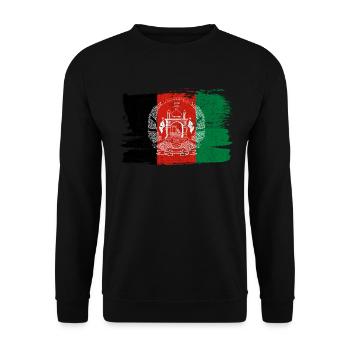 Afghanistan Old Bandiera Flag Peace Vintage - Unisex Sweatshirt - black - Front - Alina (178cm) & Michal (187cm)