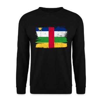 Central African Republic Bandiera Flag Peace - Unisex Sweatshirt - black - Front - Alina (178cm) & Michal (187cm)