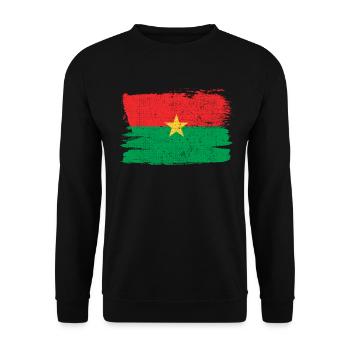 Burkina Faso Bandiera Flag Peace Vintage - Unisex Sweatshirt - black - Front - Alina (178cm) & Michal (187cm)