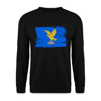Friaul-Julisch Venetien Flagge Flagge Frieden Vintage - Unisex Pullover - Schwarz - Vorne - Alina (178cm) & Michal (187cm)