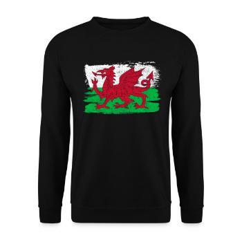 Drapeau du Pays de Galles drapeau paix Vintage - Sweat-shirt Unisexe - noir - Devant - Alina (178cm) & Michal (187cm)