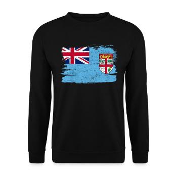 Fiji Flag Flag Peace Vintage - Unisex Sweatshirt - black - Front - Alina (178cm) & Michal (187cm)