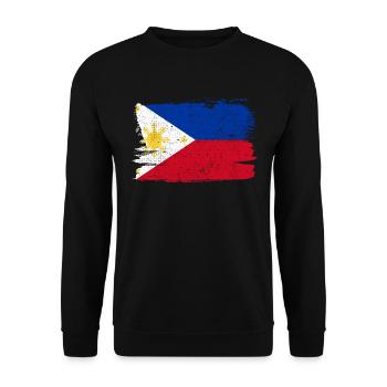 Philippinen Flagge Flagge Frieden Vintage - Unisex Pullover - Schwarz - Vorne - Alina (178cm) & Michal (187cm)