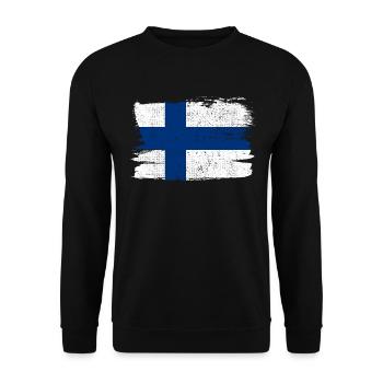 Finland Flag Flag Peace Vintage - Unisex Sweatshirt - black - Front - Alina (178cm) & Michal (187cm)