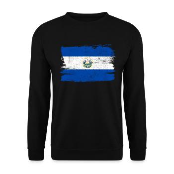 El Salvador Flag Flag Peace Vintage - Unisex Sweatshirt - black - Front - Alina (178cm) & Michal (187cm)
