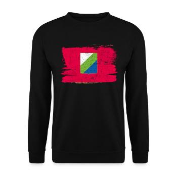Abruzzo Flag Italy Flag Peace Vintage - Unisex Sweatshirt - black - Front - Alina (178cm) & Michal (187cm)