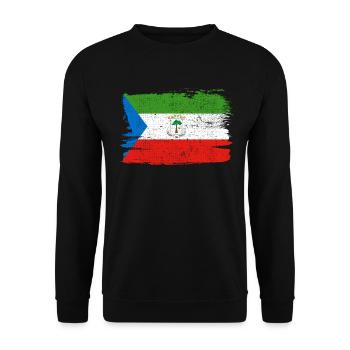 Equatorial Guinea Flag Flag Peace Vintage - Unisex Sweatshirt - black - Front - Alina (178cm) & Michal (187cm)