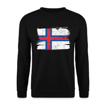 Faroe Islands Flag Flag Peace Vintage - Unisex Sweatshirt - black - Front - Alina (178cm) & Michal (187cm)