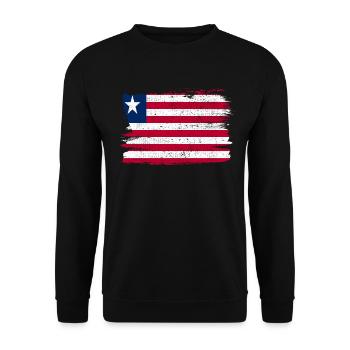 Liberia Flag Flag Peace Vintage - Unisex Sweatshirt - black - Front - Alina (178cm) & Michal (187cm)