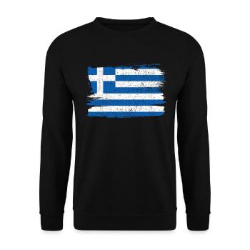 Greece Flag Flag Peace Vintage - Unisex Sweatshirt - black - Front - Alina (178cm) & Michal (187cm)