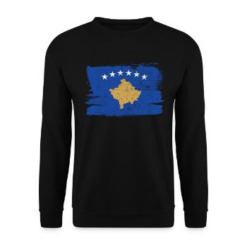 Kosovo Flag Flag Peace Vintage - Unisex Sweatshirt - black - Front - Alina (178cm) & Michal (187cm)