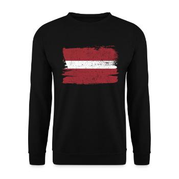 Drapeau de la Lettonie Drapeau de la paix Vintage - Sweat-shirt Unisexe - noir - Devant - Alina (178cm) & Michal (187cm)