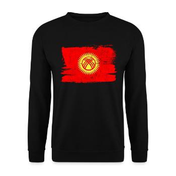 Kyrgyzstan Flag Flag Peace Vintage - Unisex Sweatshirt - black - Front - Alina (178cm) & Michal (187cm)
