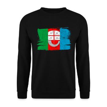 Liguria Flag Flag Italy Peace Vintage - Unisex Sweatshirt - black - Front - Alina (178cm) & Michal (187cm)