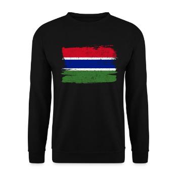 Gambia Flag Flag Peace Vintage - Unisex Sweatshirt - black - Front - Alina (178cm) & Michal (187cm)