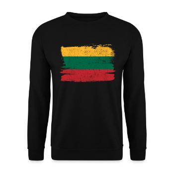 Drapeau de la Lituanie Drapeau de la paix Vintage - Sweat-shirt Unisexe - noir - Devant - Alina (178cm) & Michal (187cm)