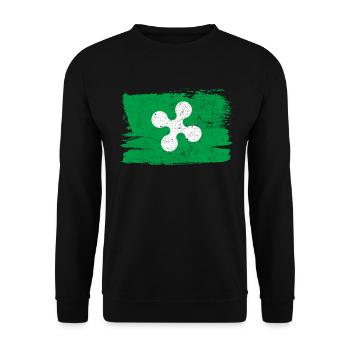 Lombardy Flag Flag Italy Peace Vintage - Unisex Sweatshirt - black - Front - Alina (178cm) & Michal (187cm)