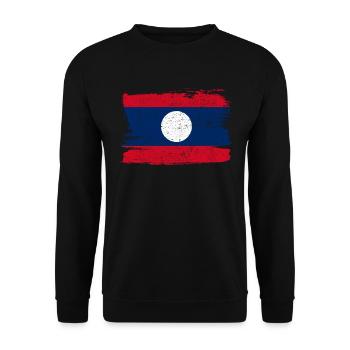 Laos Flag Flag Peace Vintage - Unisex Sweatshirt - black - Front - Alina (178cm) & Michal (187cm)