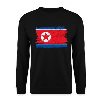 Nordkorea-Flagge Nordkorea-Flagge Frieden - Unisex Pullover - Schwarz - Vorne - Alina (178cm) & Michal (187cm)