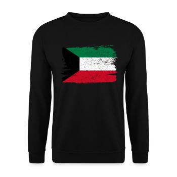 Kuwait Flagge Flagge Frieden Vintage - Unisex Pullover - Schwarz - Vorne - Alina (178cm) & Michal (187cm)
