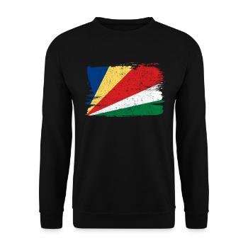 Drapeau des Seychelles Drapeau de la paix Vintage - Sweat-shirt Unisexe - noir - Devant - Alina (178cm) & Michal (187cm)