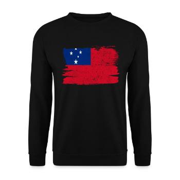Samoa Flag Flag Peace Vintage - Unisex Sweatshirt - black - Front - Alina (178cm) & Michal (187cm)