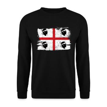 Sardinia Flag Italy Flag Peace Vintage - Unisex Sweatshirt - black - Front - Alina (178cm) & Michal (187cm)