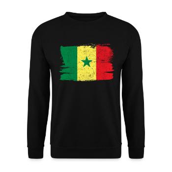 Senegal Flag Flag Peace Vintage - Unisex Sweatshirt - black - Front - Alina (178cm) & Michal (187cm)