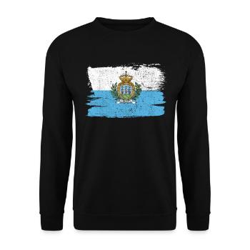 San Marino Flag Flag Italy Peace Vintage - Unisex Sweatshirt - black - Front - Alina (178cm) & Michal (187cm)