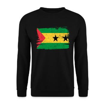 Sao Tomé-et-Príncipe Drapeau Drapeau Paix Vintage - Sweat-shirt Unisexe - noir - Devant - Alina (178cm) & Michal (187cm)