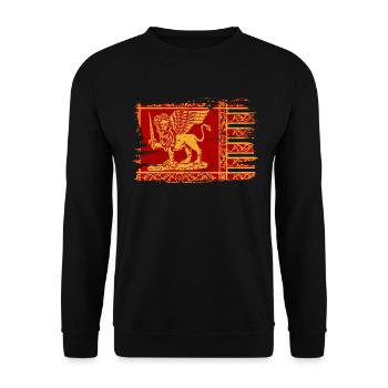 Venedig Geflügelter Löwe Flagge Italien Flagge Frieden - Unisex Pullover - Schwarz - Vorne - Alina (178cm) & Michal (187cm)