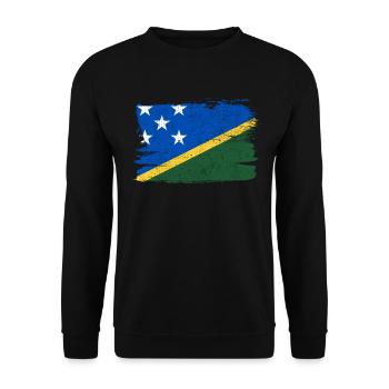 Solomon Islands Flag Flag Peace Vintage - Unisex Sweatshirt - black - Front - Alina (178cm) & Michal (187cm)