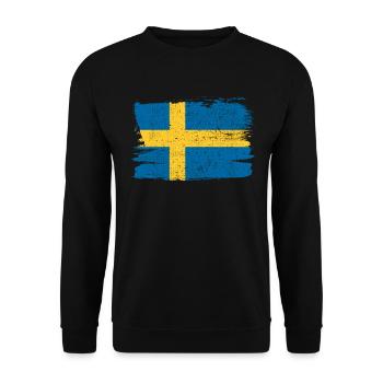 Sweden Flag Flag Peace Vintage - Unisex Sweatshirt - black - Front - Alina (178cm) & Michal (187cm)