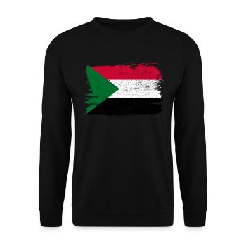 Drapeau du Soudan drapeau paix Vintage - Sweat-shirt Unisexe - noir - Devant - Alina (178cm) & Michal (187cm)