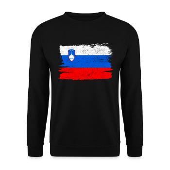 Slovenia Flag Flag Peace Vintage - Unisex Sweatshirt - black - Front - Alina (178cm) & Michal (187cm)