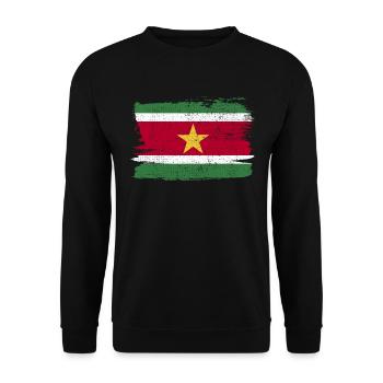 Drapeau du Suriname Drapeau de la paix Vintage - Sweat-shirt Unisexe - noir - Devant - Alina (178cm) & Michal (187cm)