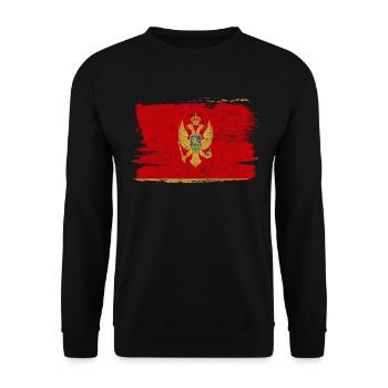 Montenegro Flagge Flagge Frieden Vintage - Unisex Pullover - Schwarz - Vorne - Alina (178cm) & Michal (187cm)