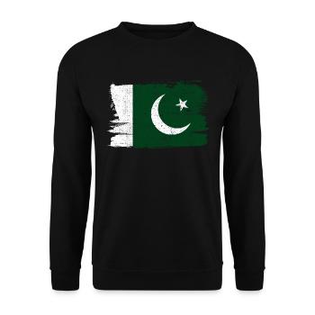 Pakistan Flag Flag Peace Vintage - Unisex Sweatshirt - black - Front - Alina (178cm) & Michal (187cm)