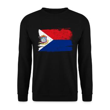 Saint Martin Flag Flag Peace Vintage - Unisex Sweatshirt - black - Front - Alina (178cm) & Michal (187cm)